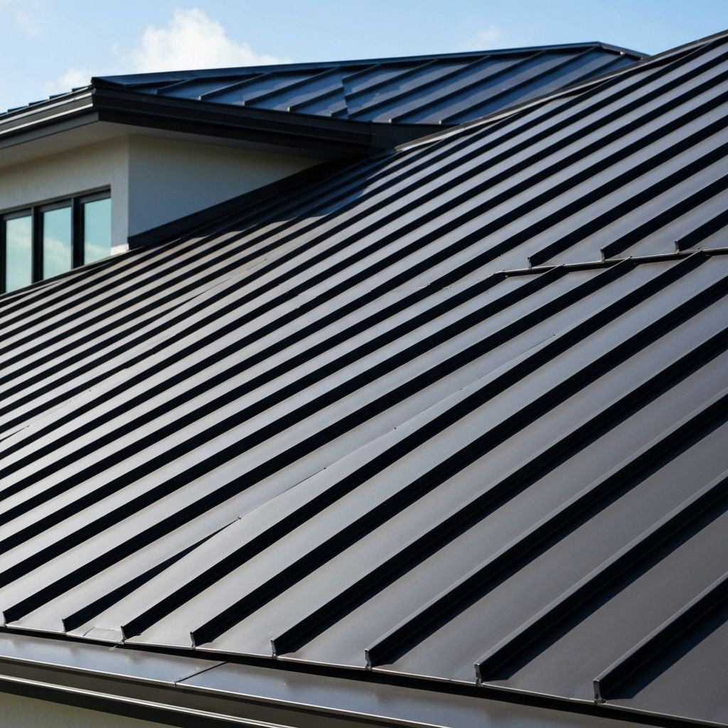 Techo de metal Negro Mate en casa del sur de Florida